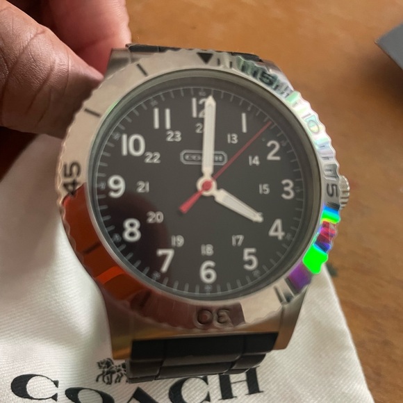 COACH RIVINGTON STAINLESS STEEL RUBBER STRAP WATCH - Picture 6 of 7